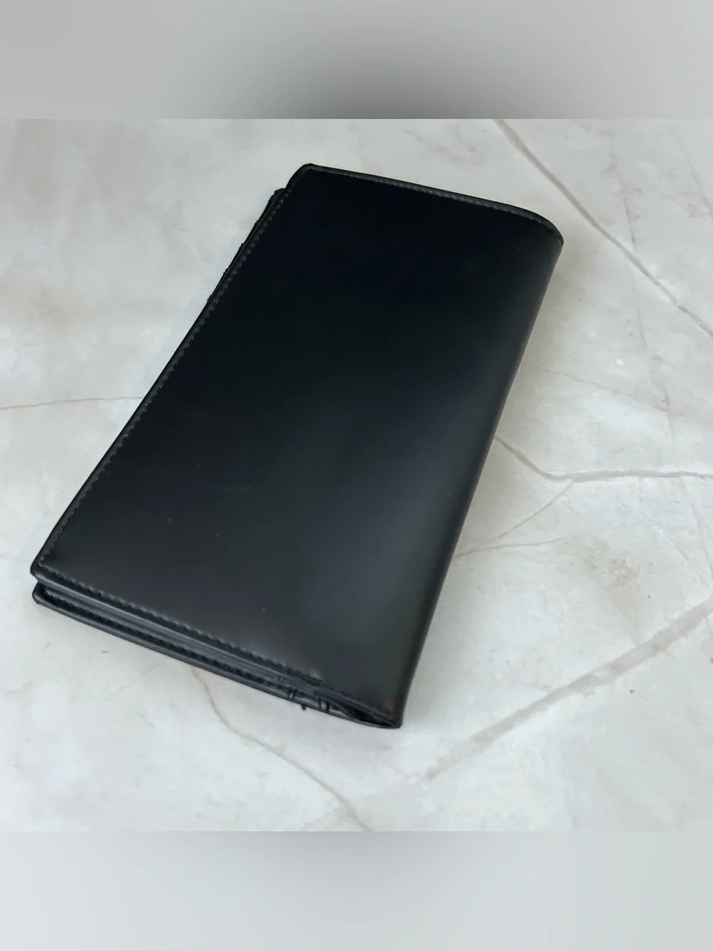 Salvatore Ferragamo Black Leather Card & Key Holder with Silver Plaque